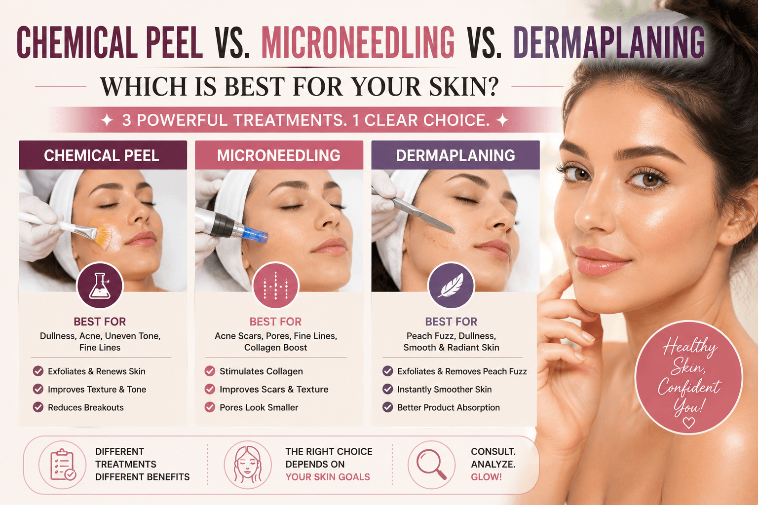 Chemical Peel vs. Microneedling vs. Dermaplaning: Which Is Best for Your Skin?